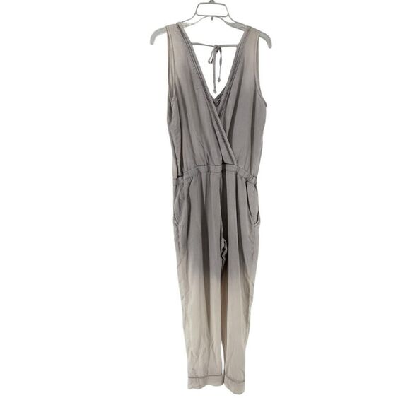 Anthropologie Cloth & Stone Juliana Jumpsuit Size S Gray Ombre Cropped V Neck - Picture 12 of 12